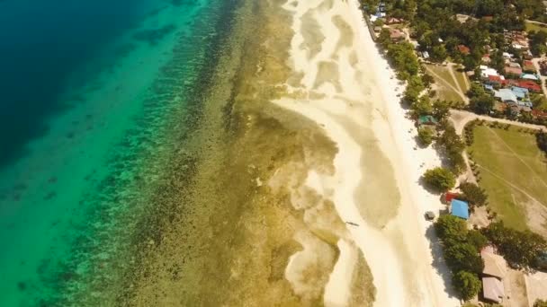 Tropisch strand en turquoise zee Filippijnen, Bohol — Stockvideo