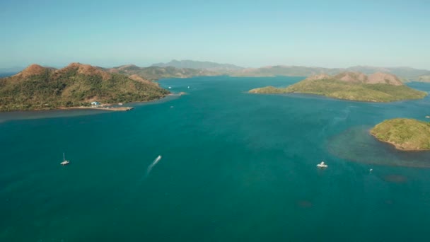 Seascape durante o pôr do sol, Filipinas, Palawan — Vídeo de Stock