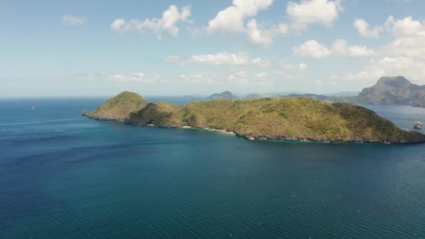 Seascape com ilhas tropicais El Nido, Palawan, Filipinas — Vídeo de Stock