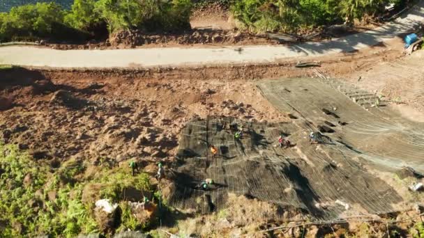 Rockfallsskydd, säkerhetstråd i fjällen — Stockvideo