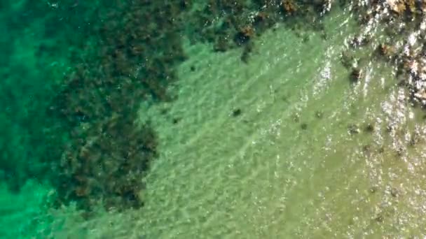 Paisaje tropical con mar azul y arrecife de coral — Vídeos de Stock