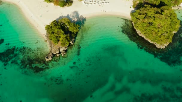Boracay island with white sandy beach, Philippines — Stock Video