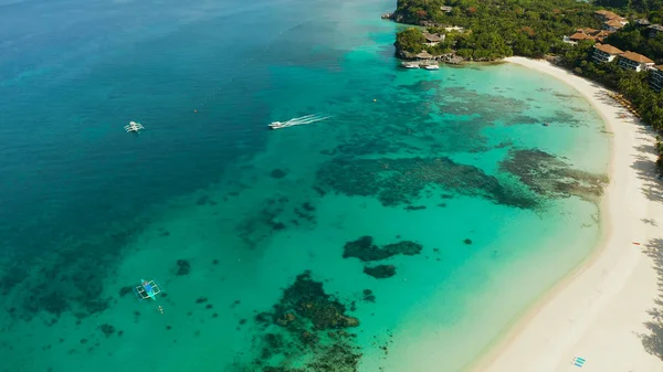 Νήσος Boracay με λευκή αμμώδη παραλία, Φιλιππίνες — Φωτογραφία Αρχείου