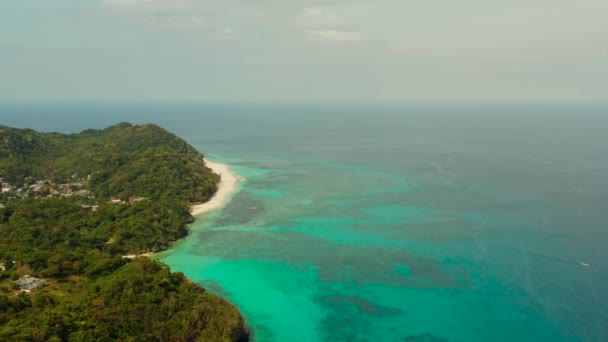 Isla Boracay con hoteles, Filipinas. — Vídeo de stock