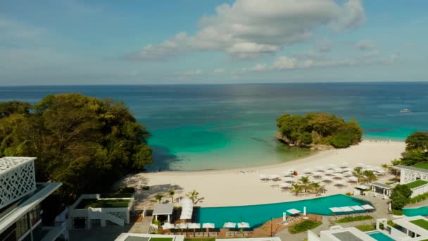Νήσος Boracay με λευκή αμμώδη παραλία, Φιλιππίνες — Αρχείο Βίντεο