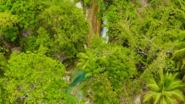 Prachtige tropische waterval Filippijnen, Cebu — Stockvideo