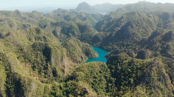 Montanha lago Kayangan na ilha tropical, Filipinas, Coron, Palawan. — Fotografia de Stock