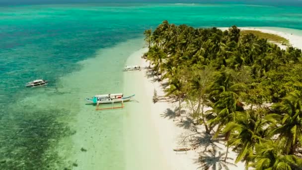 열 대의 섬에 아름다운 해변. 발라바크, 필리핀, 팔 라완. — 비디오