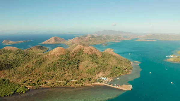 Seascape com ilhas tropicais e lagoas., Filipinas, Palawan — Fotografia de Stock