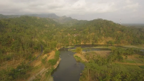 tropical landscape river, farmers land