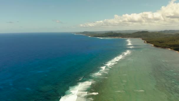 Siargao Island and ocean, aerial view. — 图库视频影像