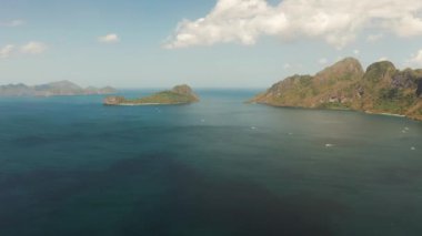 Tropik adaları olan deniz burnu El Nido, Palawan, Filipinler
