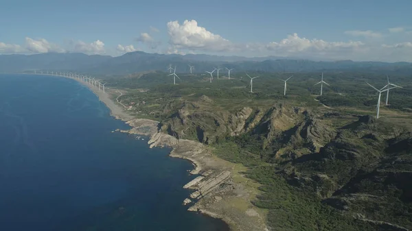 Solar Farm with Windmills. Philippines, Luzon