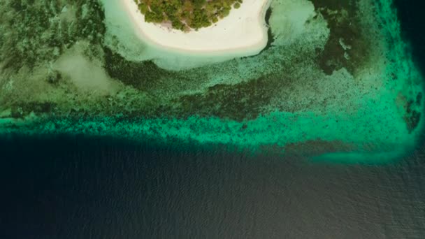 砂浜と熱帯の島。フィリピンのマンティグ島 — ストック動画
