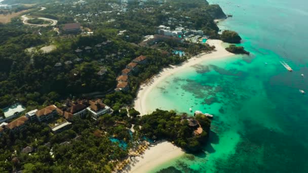 Isola di Boracay con spiaggia di sabbia bianca, Filippine — Video Stock