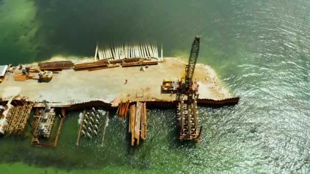 Bridge under construction on the island of Siargao. — Stock Video