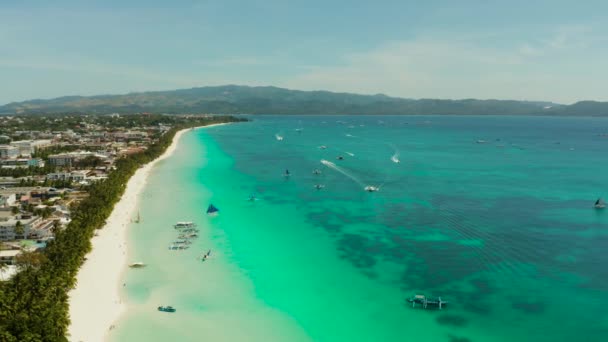 Острів Боракай з білим піщаним пляжем, Філіппіни. — стокове відео