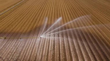 Tarım arazisindeki sulama sistemi.