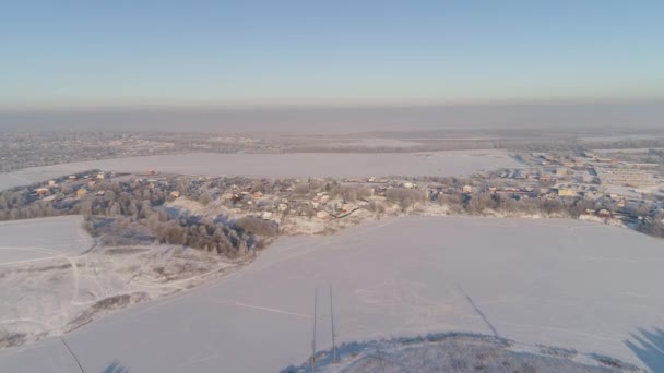 Paisagem de inverno no campo — Vídeo de Stock