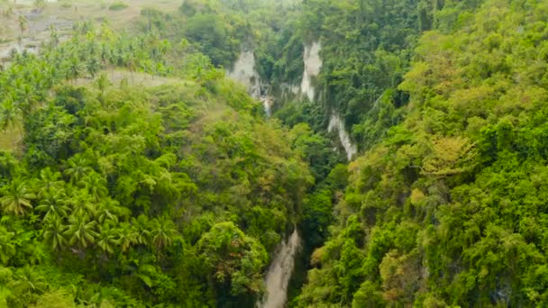 Güzel tropik şelale Filipinleri, Cebu — Stok video