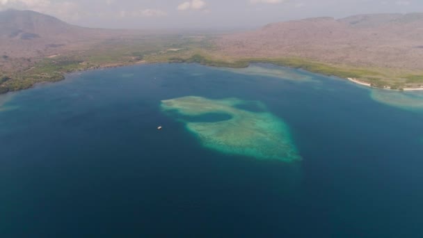 Побережье и коралловый риф — стоковое видео