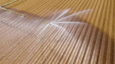 Tarım arazisindeki sulama sistemi.