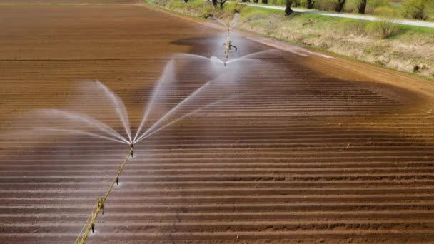 Système d'irrigation des terres agricoles. — Video