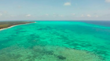 Kumlu bir tropik ada. Balabac, Palawan, Filipinler.