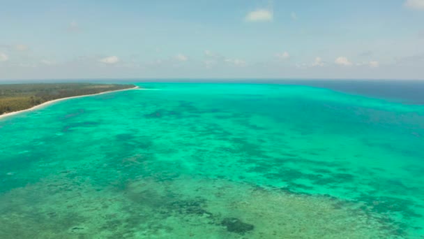 Ilha tropical com praia de areia. Balabac, Palawan, Filipinas. — Vídeo de Stock