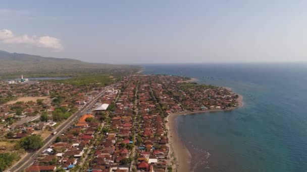 Coastal port city Gilimanuk. Bali,Indonesia. — Stock Video