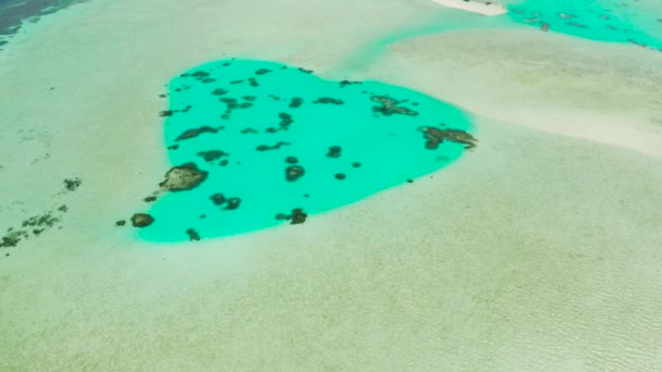 초호의 투명 한 푸른 바닷물. — 비디오