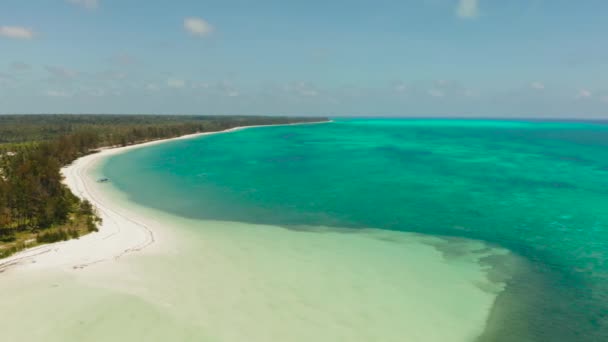 Île tropicale avec plage de sable fin. Balabac, Palawan, Philippines. — Video