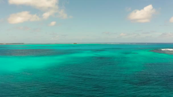 Blue Sea en Tropical Island, Seascape, Filippijnen. — Stockvideo