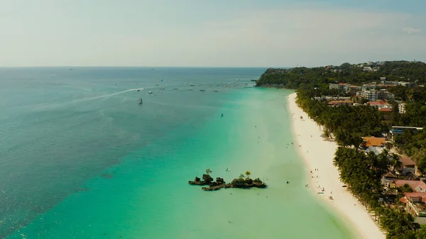 Isla Boracay con playa de arena blanca, Filipinas — Foto de Stock