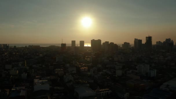 Manila, hlavní město filipínského leteckého pohledu. — Stock video