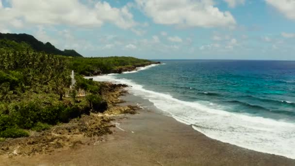 Oceanen med vågor som kraschar på stranden — Stockvideo