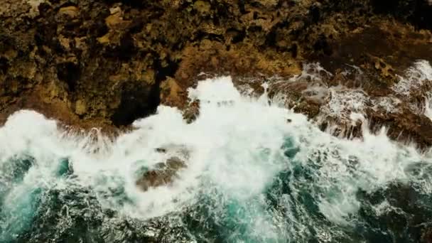 Oceanen med vågor som kraschar på stranden — Stockvideo