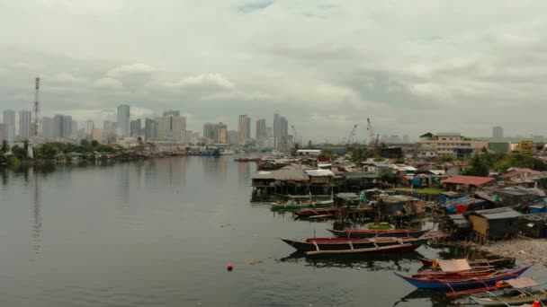 La ciudad de Manila, la capital de Filipinas. — Vídeo de stock