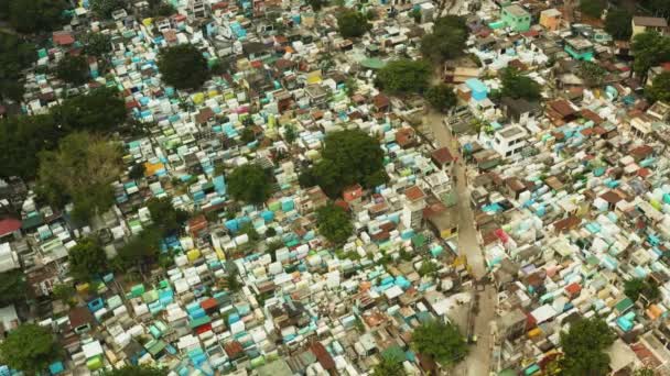 Manila North Cemetery Luftaufnahme. — Stockvideo