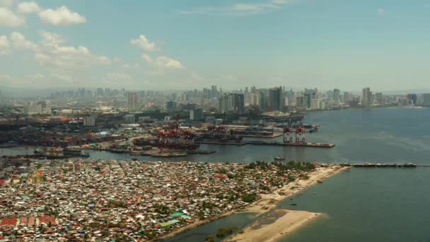 A cidade de Manila, a capital das Filipinas. — Vídeo de Stock