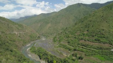 Dağlarda pirinç terasları.