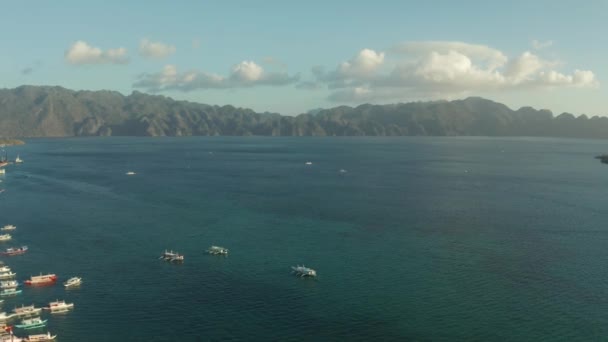 Seascape során naplementét, Fülöp-szigetek, Palawan — Stock videók