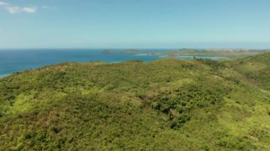 Tropikal adaları, lagünleri, Filipinleri, Palawan 'ı olan bir deniz burnu.