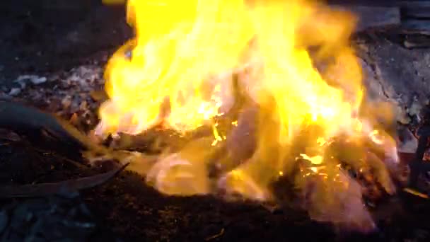 Blacksmith furnace with burning coals. — Stock Video