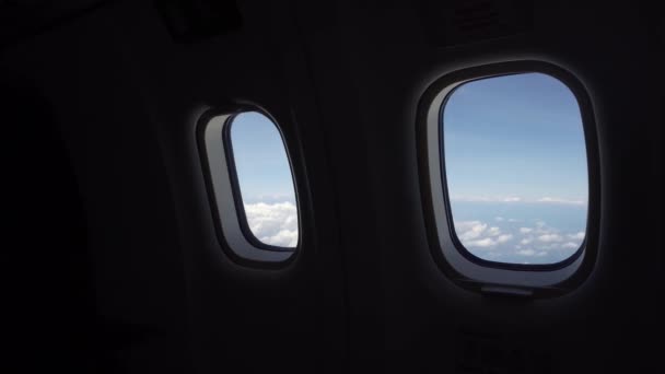 Blick aus dem Flugzeugfenster. — Stockvideo
