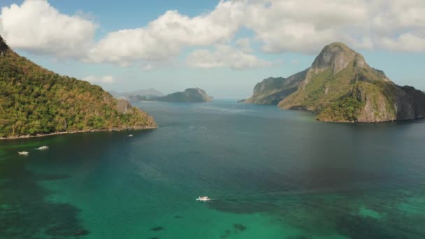 Seascape com ilhas tropicais El Nido, Palawan, Filipinas — Vídeo de Stock