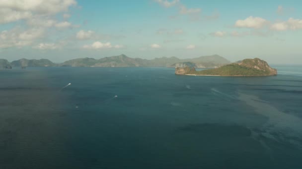 Seascape com ilhas tropicais El Nido, Palawan, Filipinas — Vídeo de Stock