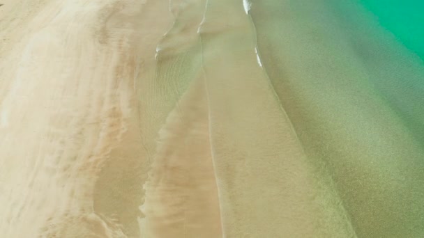 Hav med vågor och gul strand — Stockvideo
