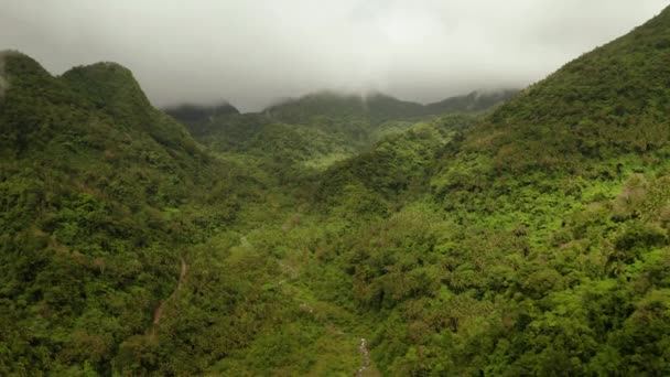 Hory pokryté deštným pralesem, Filipínami, Camiguinem. — Stock video
