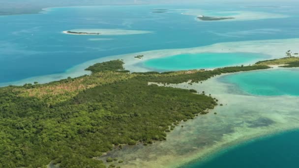 Tropik adalar ve mercan resifleri, Filipinler, Palawan — Stok video